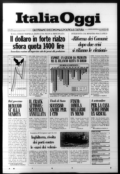 Italia oggi : quotidiano di economia finanza e politica